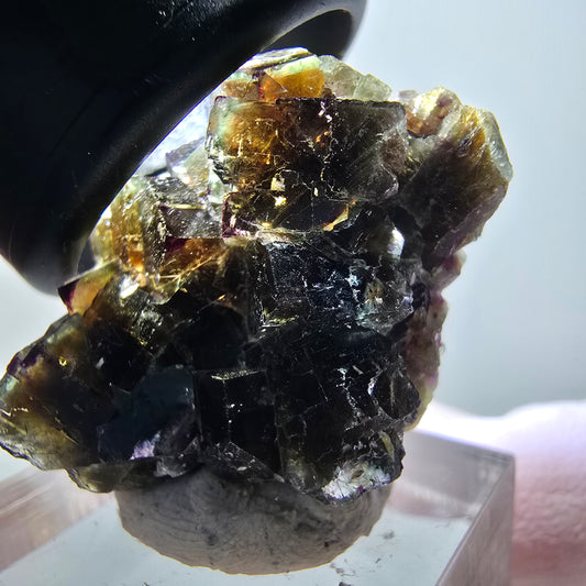 Rare phantom fluorite cube specimen, green-purple, Okorusu, Namibia, 31*29*18mm #11835 