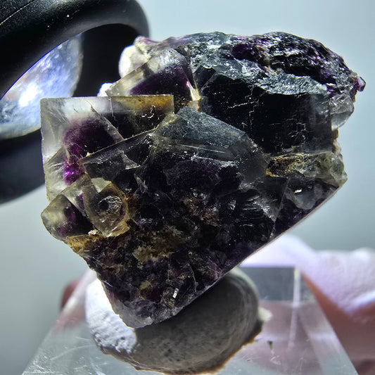 Rare phantom fluorite cube specimen, green-purple, Okorusu, Namibia, 33*25*20mm #11837 