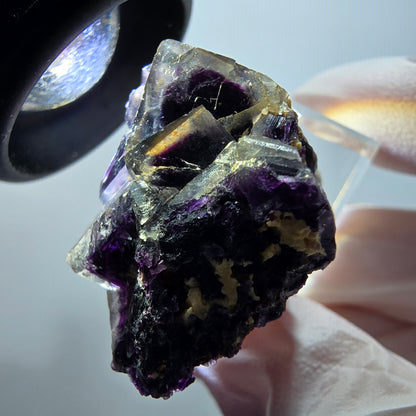 Rare phantom fluorite cube specimen, green-purple, Okorusu, Namibia, 33*25*20mm #11837 