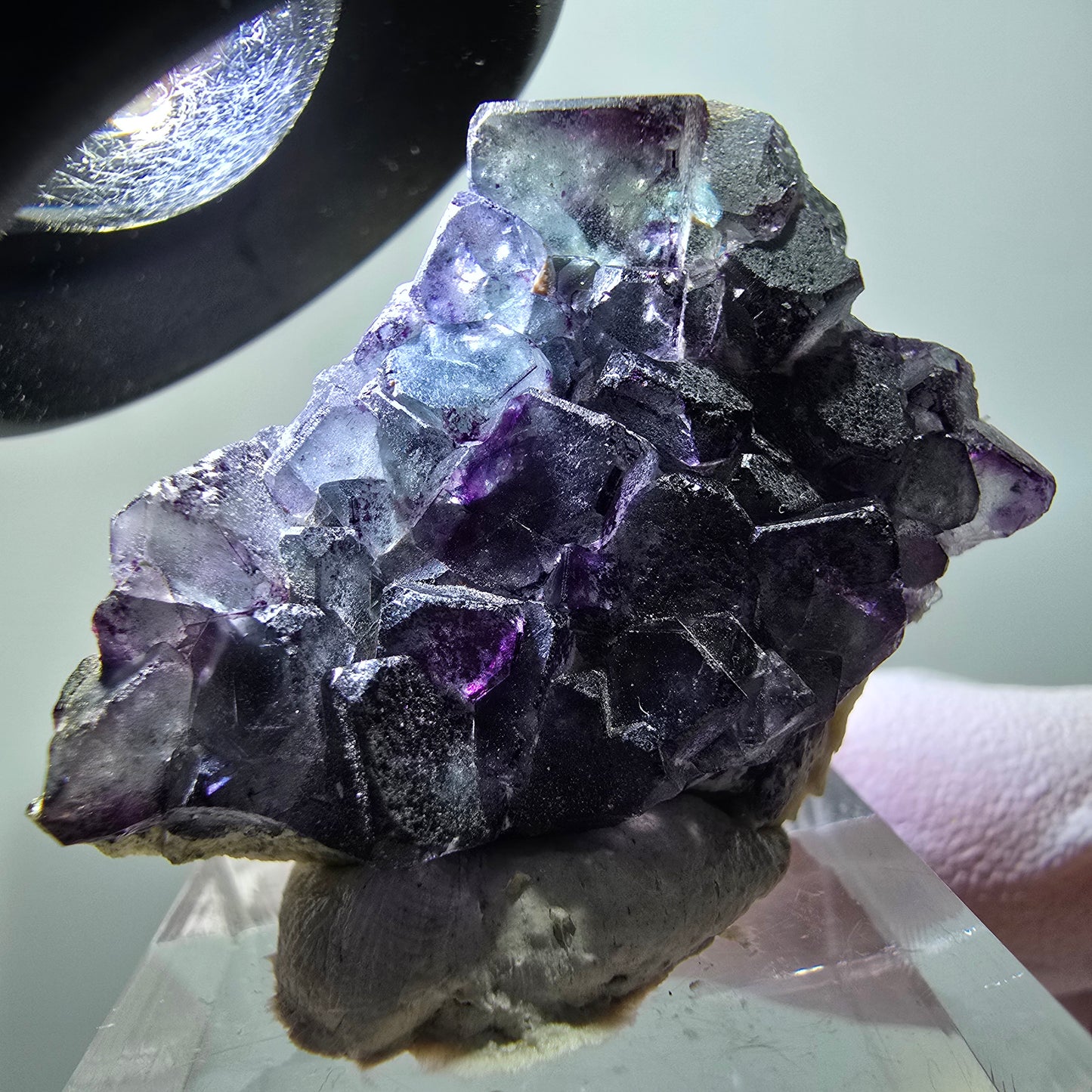 Rare phantom fluorite cube specimen, green-purple, Erongo, Namibia, 35*29*11mm #11839 