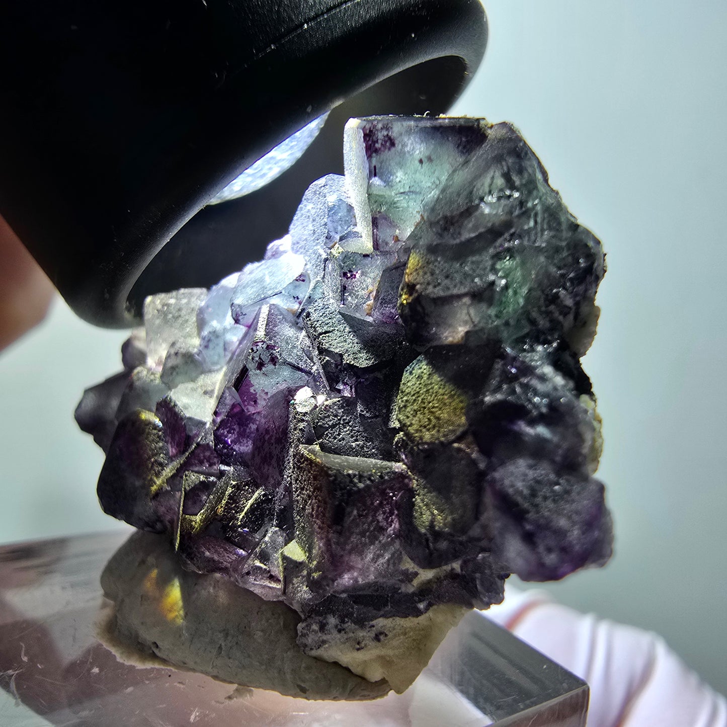 Rare phantom fluorite cube specimen, green-purple, Erongo, Namibia, 35*29*11mm #11839 