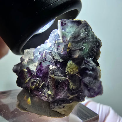 Rare phantom fluorite cube specimen, green-purple, Erongo, Namibia, 35*29*11mm #11839 