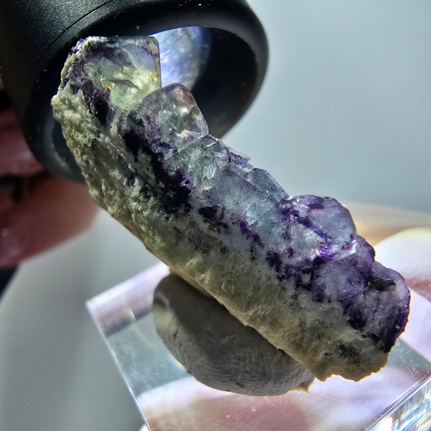 Rare phantom fluorite cube specimen, green-purple, Erongo, Namibia, 35*29*11mm #11839 
