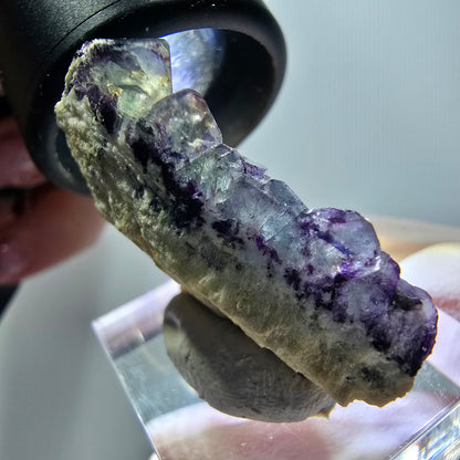 Rare phantom fluorite cube specimen, green-purple, Erongo, Namibia, 35*29*11mm #11839 