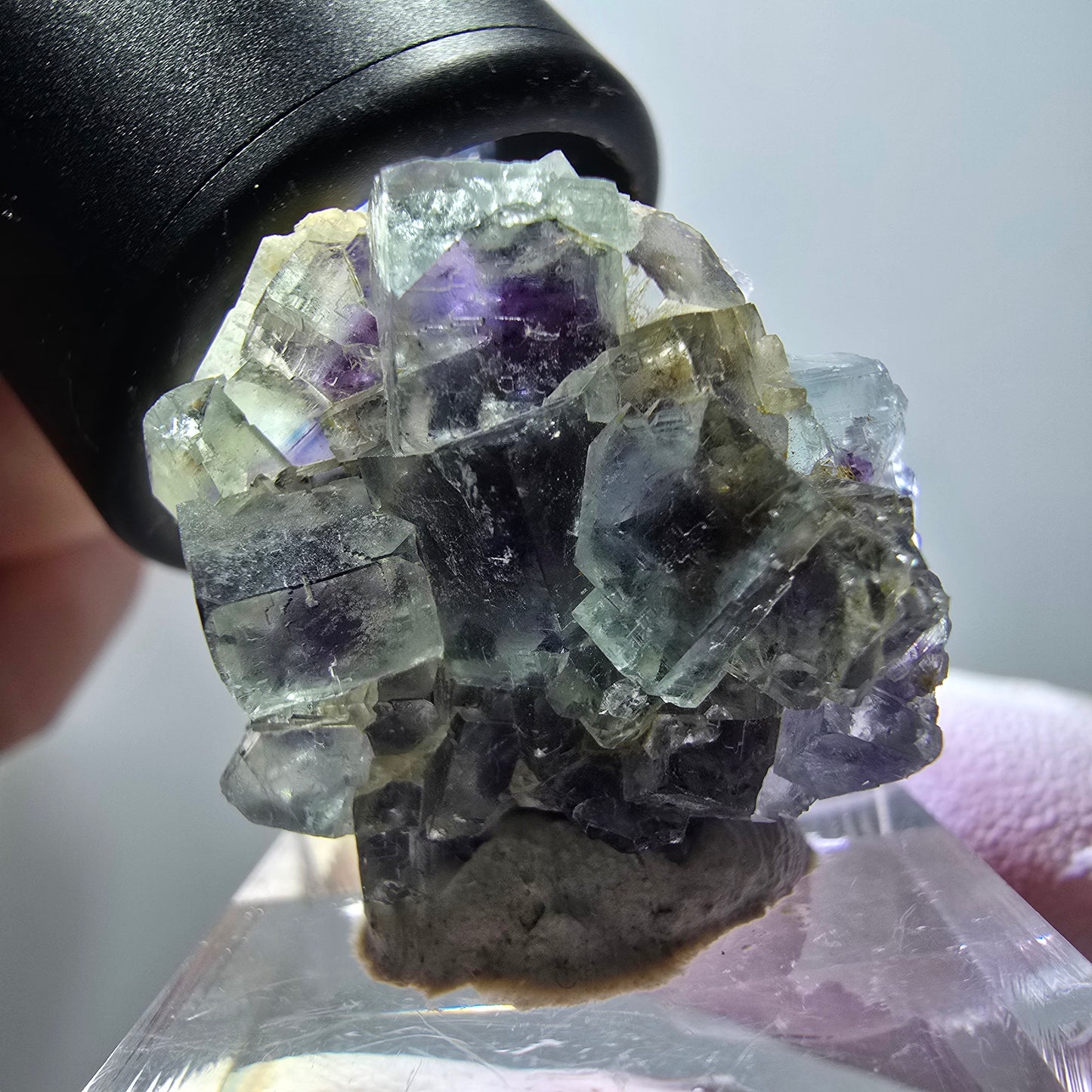 Rare spécimen de cube de fluorite fantôme, vert-violet, Okorusu, Namibie, 27*23*15mm #11840 
