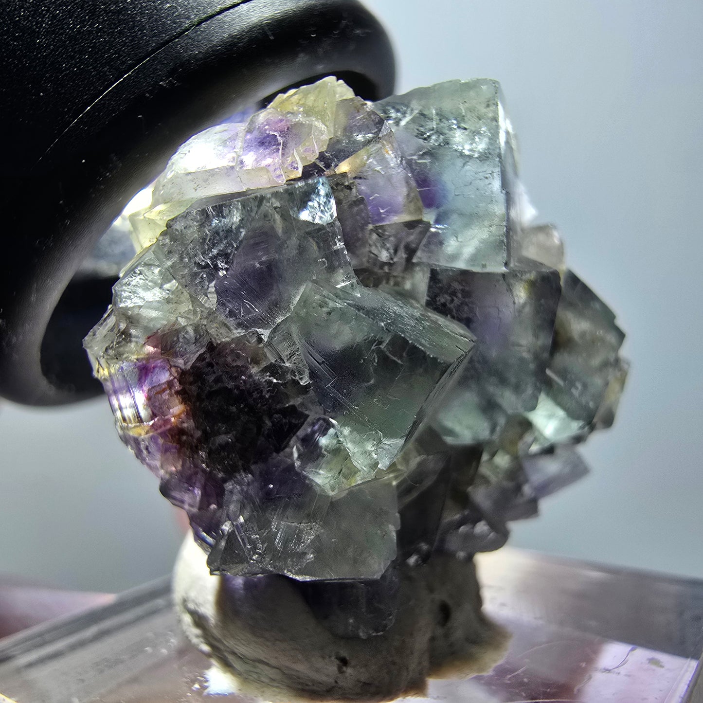 Rare spécimen de cube de fluorite fantôme, vert-violet, Okorusu, Namibie, 27*23*15mm #11840 