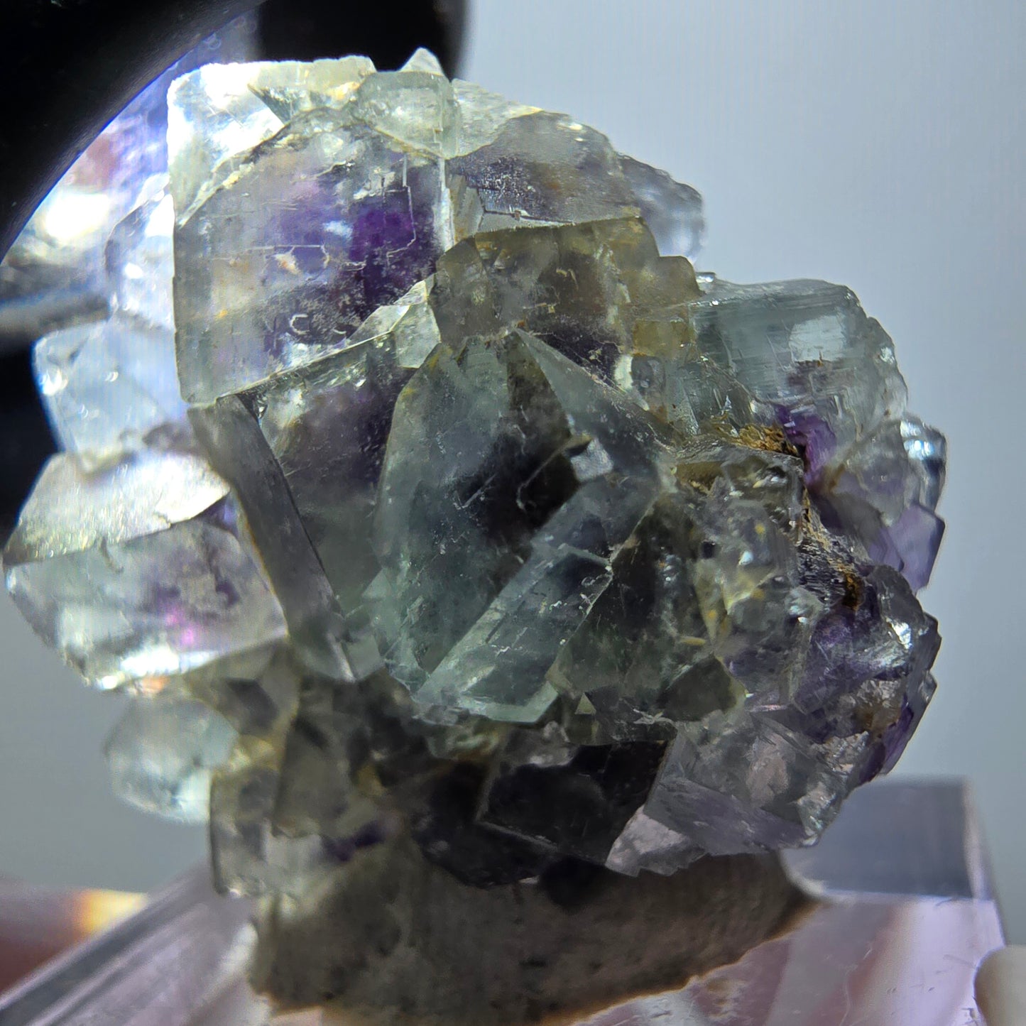 Rare spécimen de cube de fluorite fantôme, vert-violet, Okorusu, Namibie, 27*23*15mm #11840 