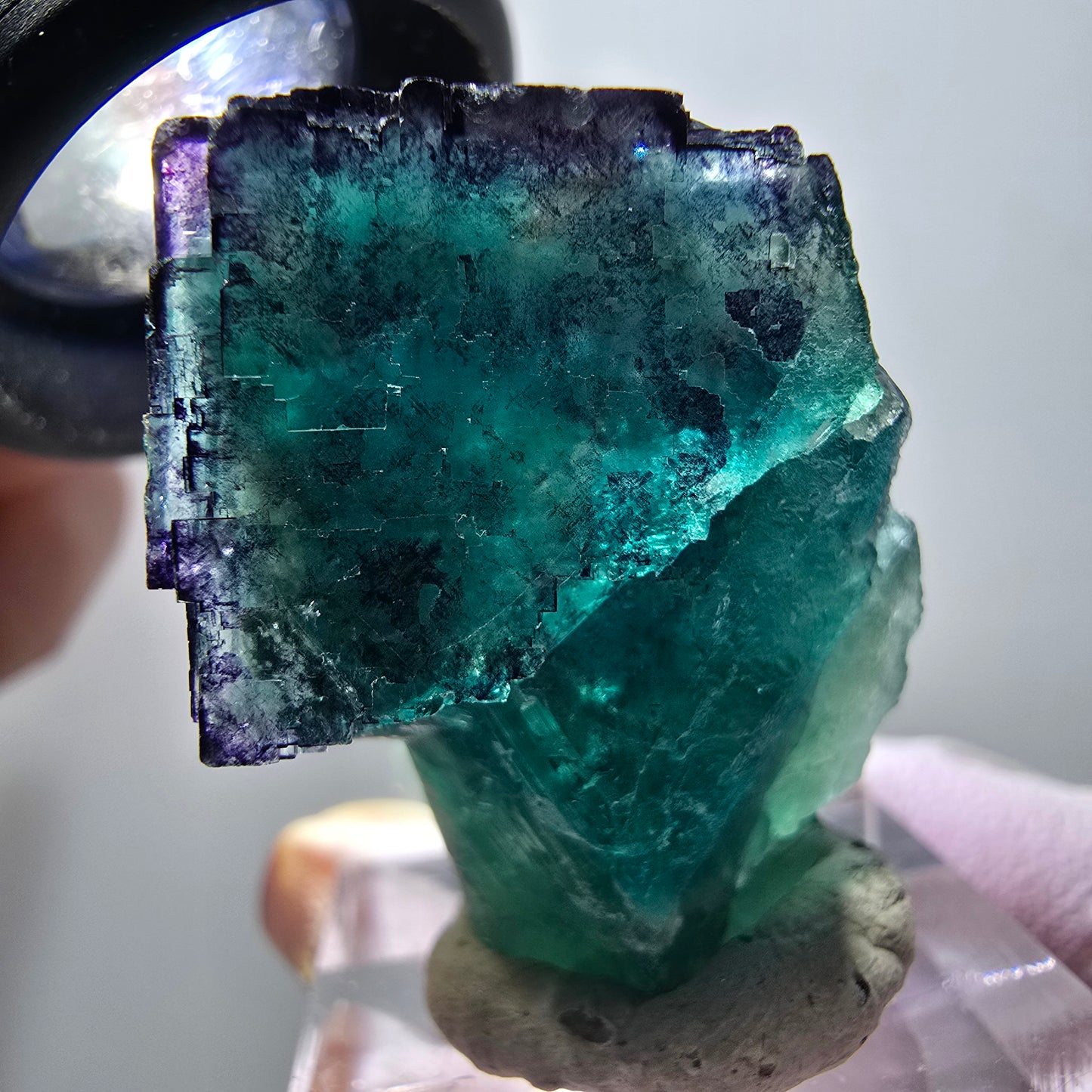 Rare Phantom Fluorite Cube Specimen, Green Purple 11:11 Angel Pocket, Namibia 32*31*22mm #11842 