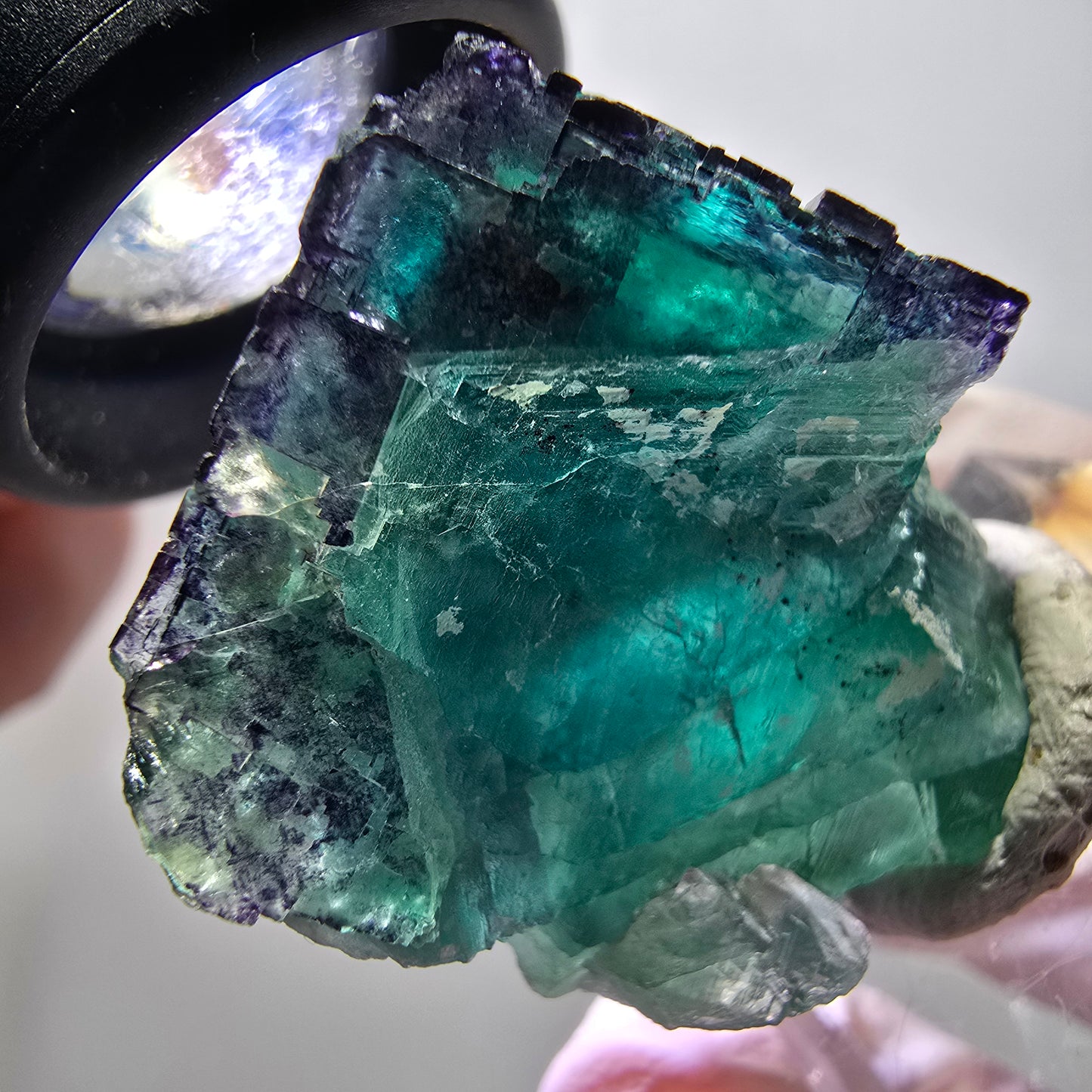 Rare Phantom Fluorite Cube Specimen, Green Purple 11:11 Angel Pocket, Namibia 32*31*22mm #11842 