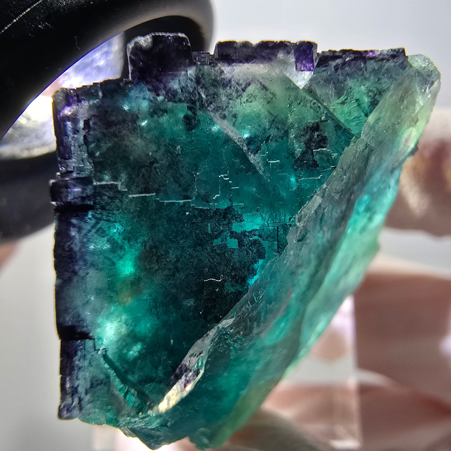 Rare Phantom Fluorite Cube Specimen, Green Purple 11:11 Angel Pocket, Namibia 32*31*22mm #11842 