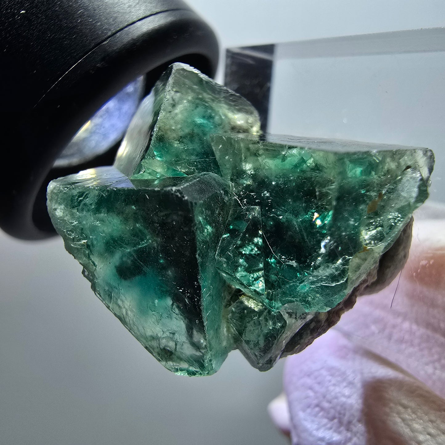 Rare spécimen de cube de fluorite fantôme, vert-violet, Okorusu, Namibie, 25*23*15 mm #11845 