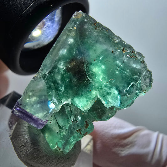 Rare phantom fluorite cube specimen, green-purple, Okorusu, Namibia, 27*19*15mm #11846 