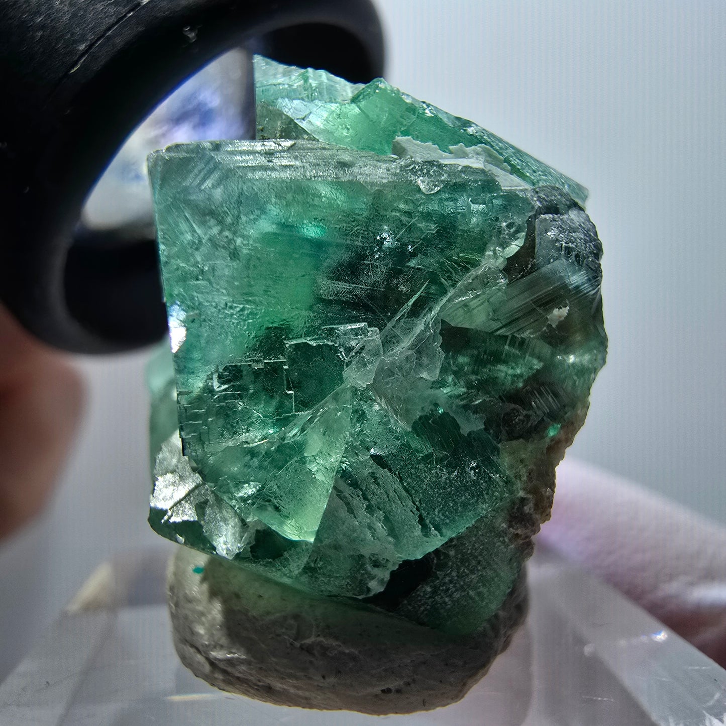 Rare spécimen de cube de fluorite fantôme, vert-violet, Okorusu, Namibie, 26*21*18mm #11847 