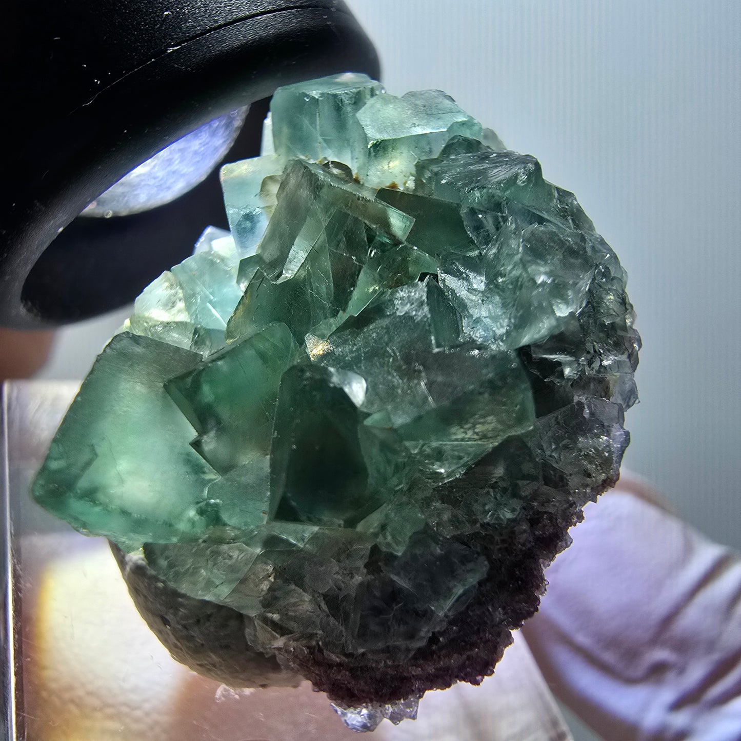 Rare spécimen de cube de fluorite fantôme, vert-violet, Okorusu, Namibie, 32*26*20mm #11850 