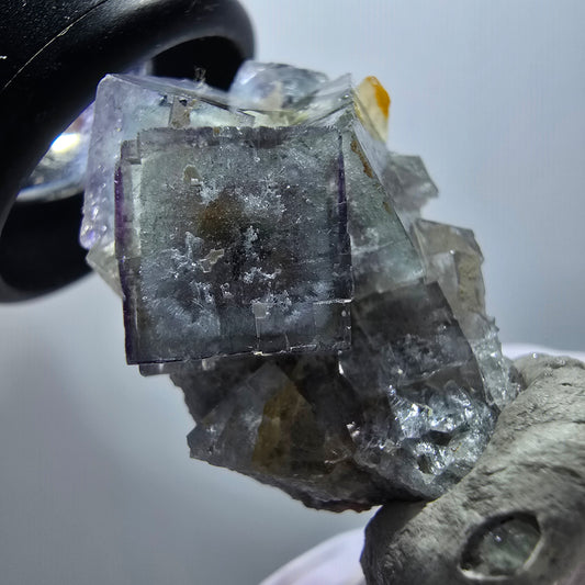 Rare Phantom Fluorite Cube, Quartz Specimen Green Purple Okorusu Namibia 35*22*22mm #11853 