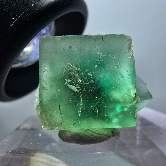 Clear Phantom Fluorite Cube Specimen, Green Okorusu, Namibia 19*15*10mm #11857 