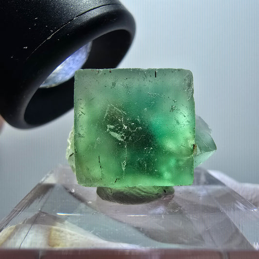 Clear Phantom Fluorite Cube Specimen, Green Okorusu, Namibia 19*15*10mm #11857 