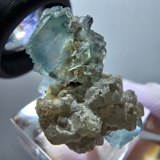 Phantom Fluorite Cube, Quartz Specimen, Green Parqueted, Okorusu, Namibia, 29*23*18mm #11860 