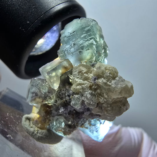 Phantom Fluorite Cube, Quartz Specimen, Green Parqueted, Okorusu, Namibia, 29*23*18mm #11860 
