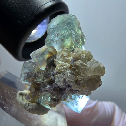 Cube de fluorite fantôme, spécimen de quartz, parquet vert, Okorusu, Namibie, 29*23*18 mm #11860 