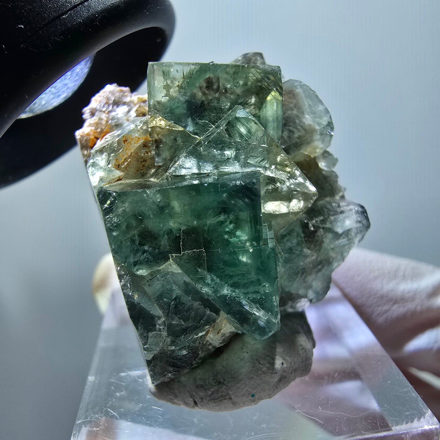 Very clear phantom fluorite cube specimen, green Okorusu, Namibia 30*25*17mm #11862 