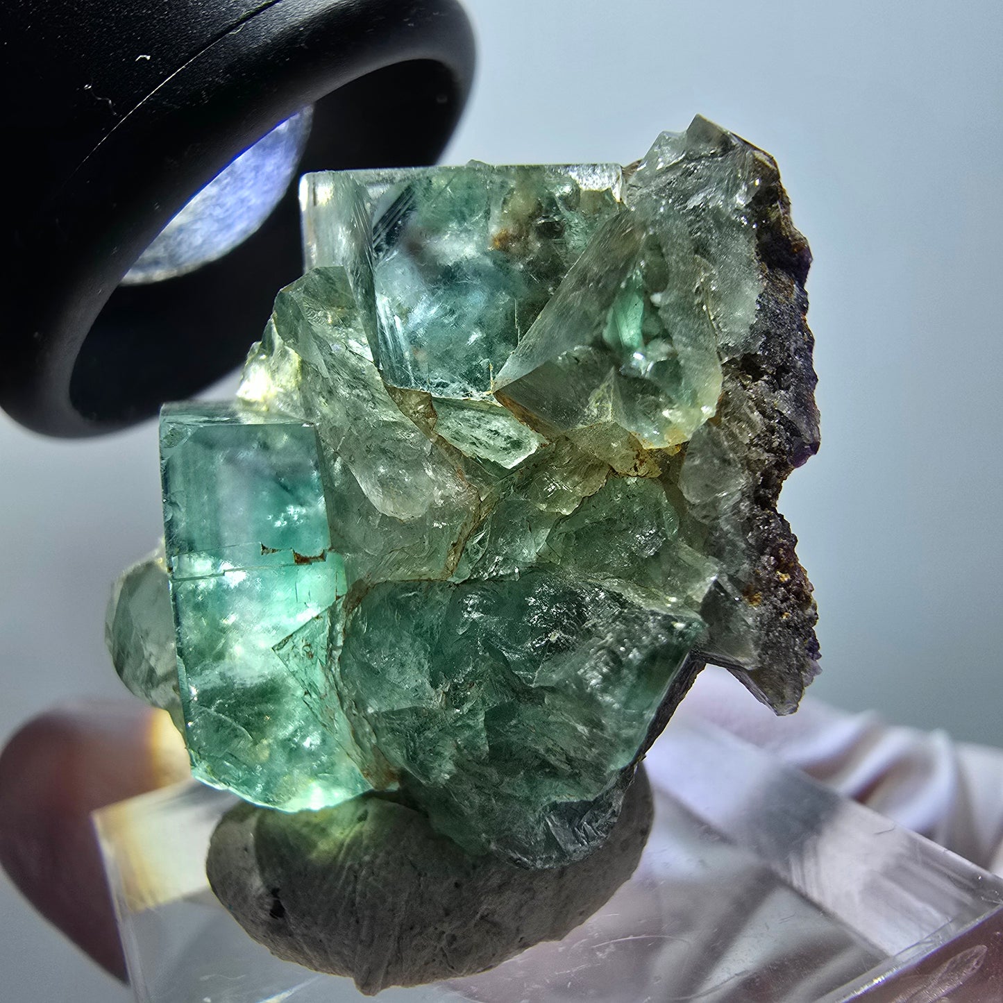 Very clear phantom fluorite cube specimen, green Okorusu, Namibia 30*25*17mm #11862 