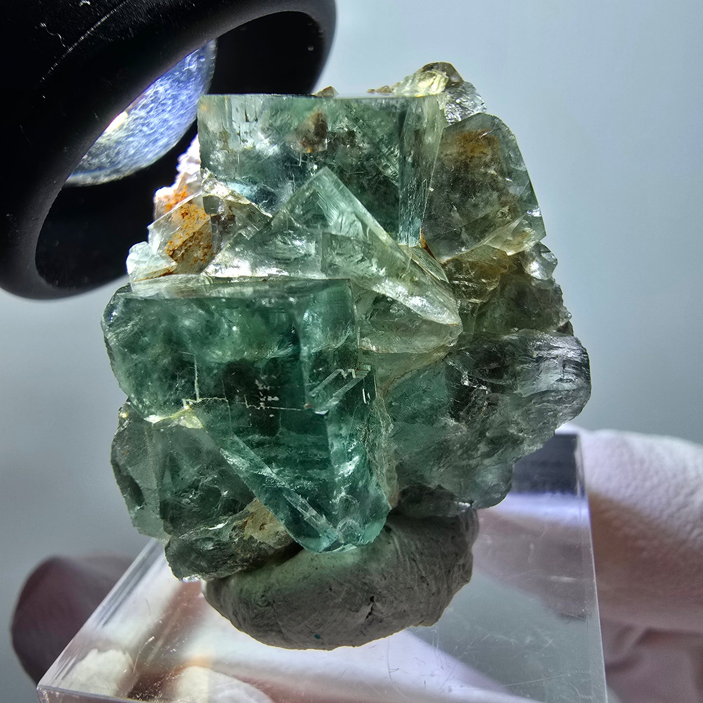 Very clear phantom fluorite cube specimen, green Okorusu, Namibia 30*25*17mm #11862 