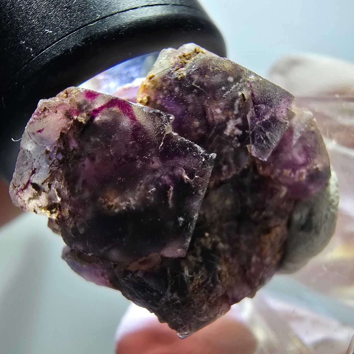 Rare spécimen cubique de fluorite fantôme, violet-bleu, Okorusu, Namibie, 29*24*18 mm #11865 