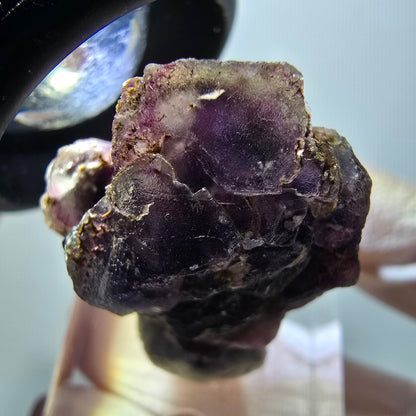 Rare spécimen cubique de fluorite fantôme, violet-bleu, Okorusu, Namibie, 29*24*18 mm #11865 