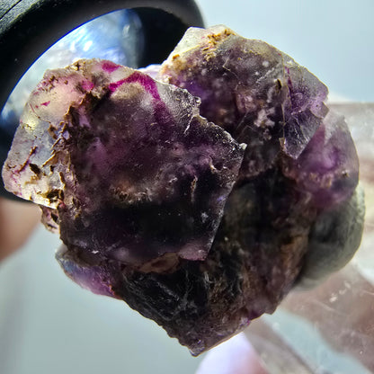 Rare spécimen cubique de fluorite fantôme, violet-bleu, Okorusu, Namibie, 29*24*18 mm #11865 