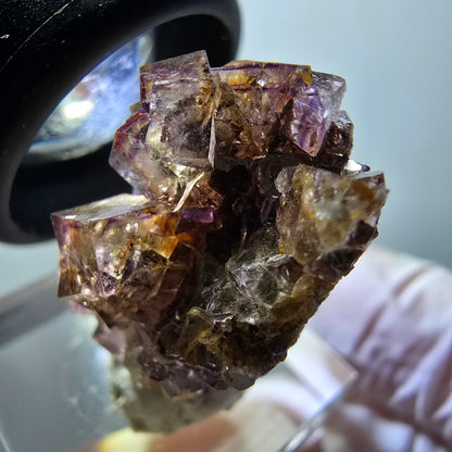 Rare phantom fluorite cube specimen, green-purple, Okorusu, Namibia, 33*19*19mm #11867 