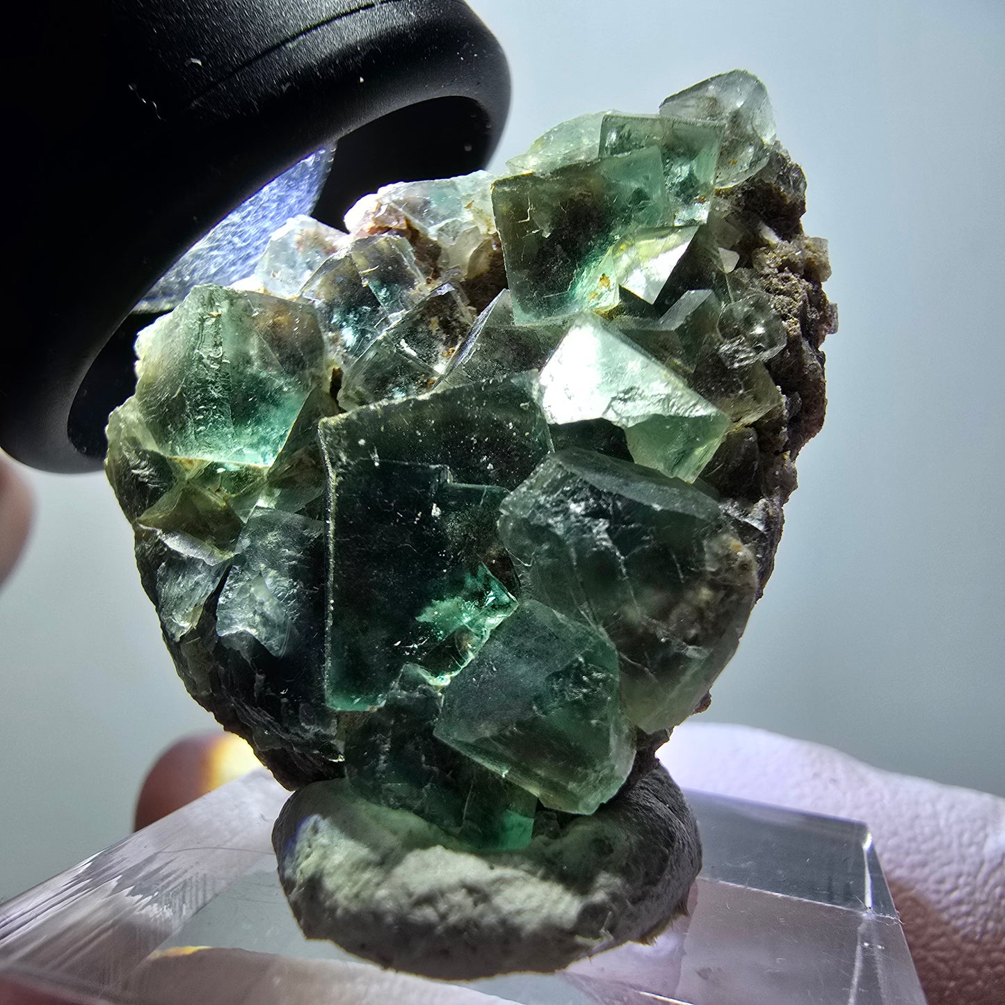 Rare phantom fluorite cube specimen, green, Okorusu, Namibia, 33*29*13mm #11868 