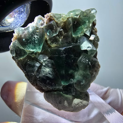 Rare phantom fluorite cube specimen, green, Okorusu, Namibia, 33*29*13mm #11868 