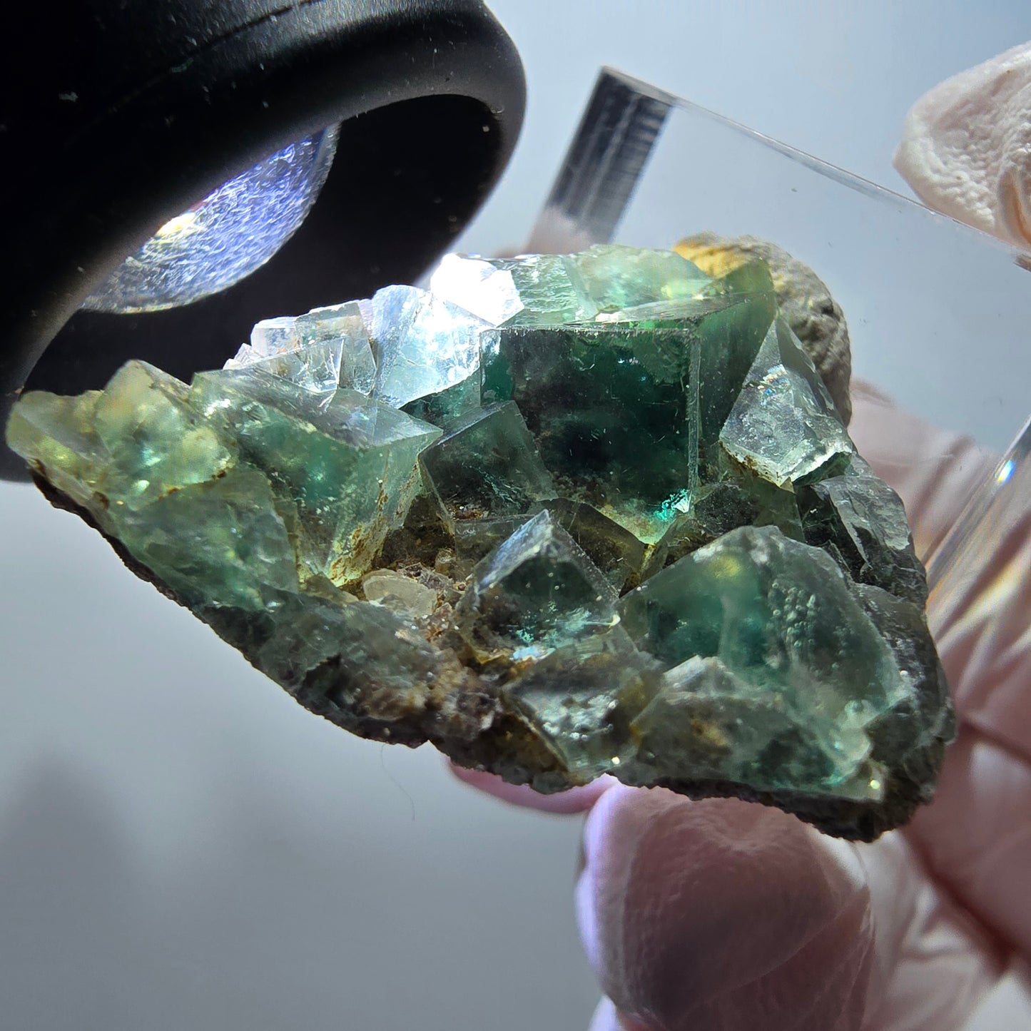 Rare phantom fluorite cube specimen, green, Okorusu, Namibia, 33*29*13mm #11868 