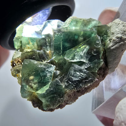 Rare phantom fluorite cube specimen, green, Okorusu, Namibia, 33*29*13mm #11868 