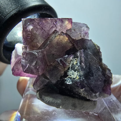 Rare phantom fluorite cube specimen, green-purple, Okorusu, Namibia, 36*23*20mm #11869 