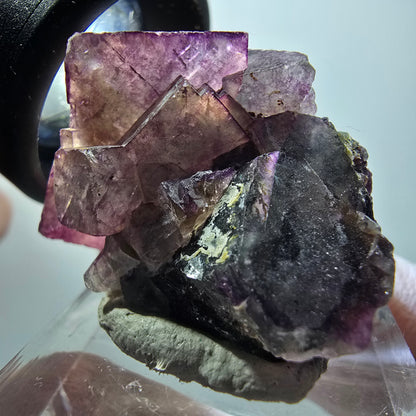 Rare phantom fluorite cube specimen, green-purple, Okorusu, Namibia, 36*23*20mm #11869 