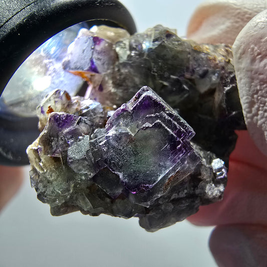 Rare phantom fluorite cube specimen, green-purple, Okorusu, Namibia, 37*27*21mm #11870 