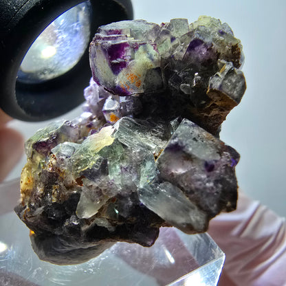 Rare spécimen de cube de fluorite fantôme, vert-violet, Okorusu, Namibie, 37*27*21 mm #11870 