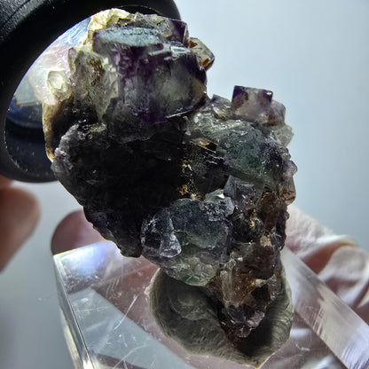 Rare spécimen de cube de fluorite fantôme, vert-violet, Okorusu, Namibie, 37*27*21 mm #11870 