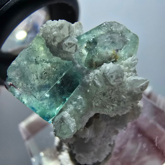 Cube de fluorite fantôme rare, spécimen de quartz d'Okorusu, Namibie, 23 x 21 x 21 mm, n° 11873