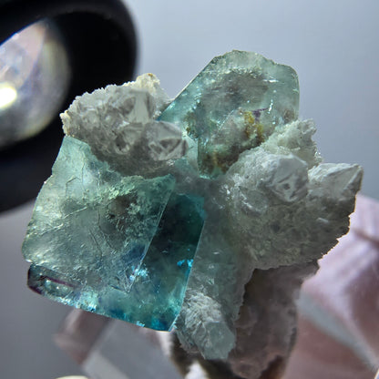 Cube de fluorite fantôme rare, spécimen de quartz d'Okorusu, Namibie, 23 x 21 x 21 mm, n° 11873 