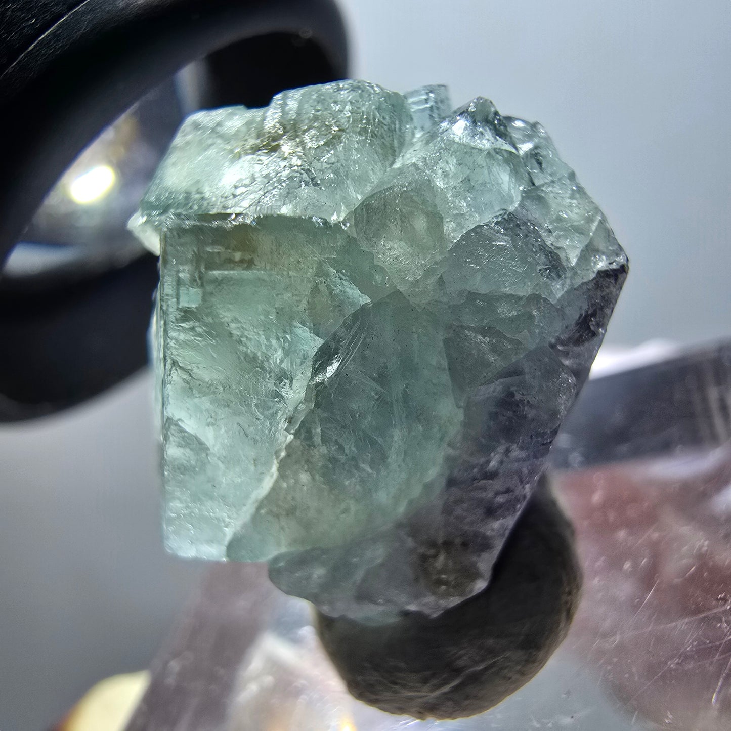 Rare spécimen de cube de fluorite fantôme, vert-violet, Okorusu, Namibie, 20*16*16 mm #11874 