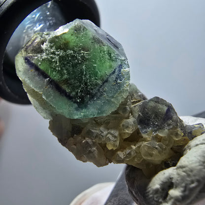 Cube de fluorite fantôme rare, spécimen de quartz d'Okorusu, Namibie, 32 x 18 x 18 mm, n° 11876 