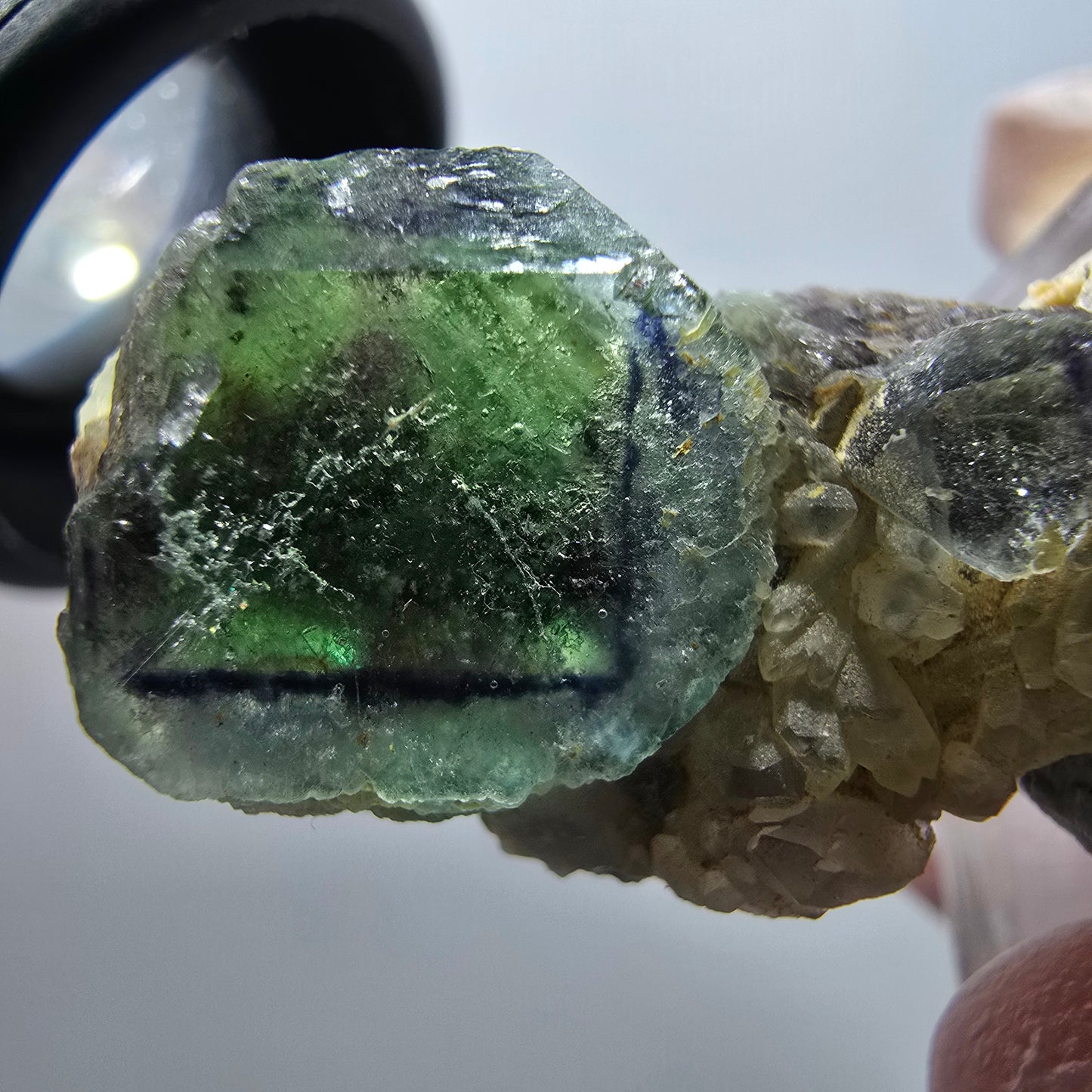 Cube de fluorite fantôme rare, spécimen de quartz d'Okorusu, Namibie, 32 x 18 x 18 mm, n° 11876 