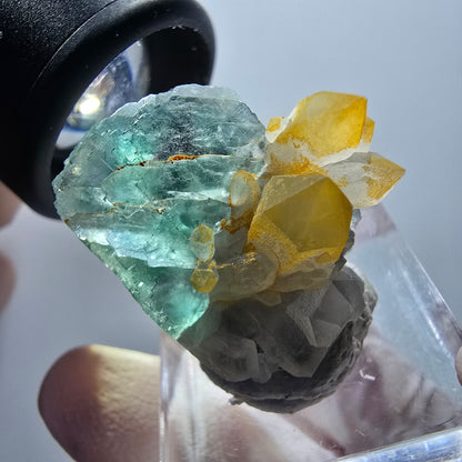 Cube de fluorite fantôme rare, spécimen de quartz d'Okorusu, Namibie 30*27*18mm #11877 