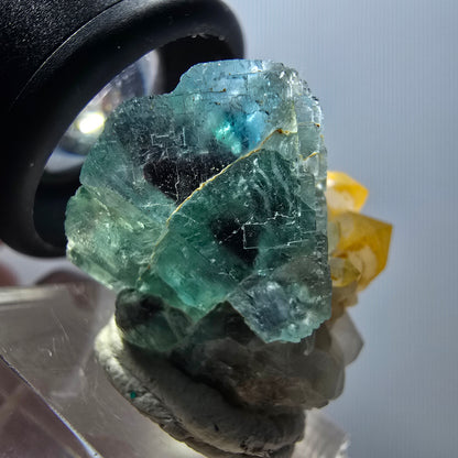 Cube de fluorite fantôme rare, spécimen de quartz d'Okorusu, Namibie 30*27*18mm #11877 