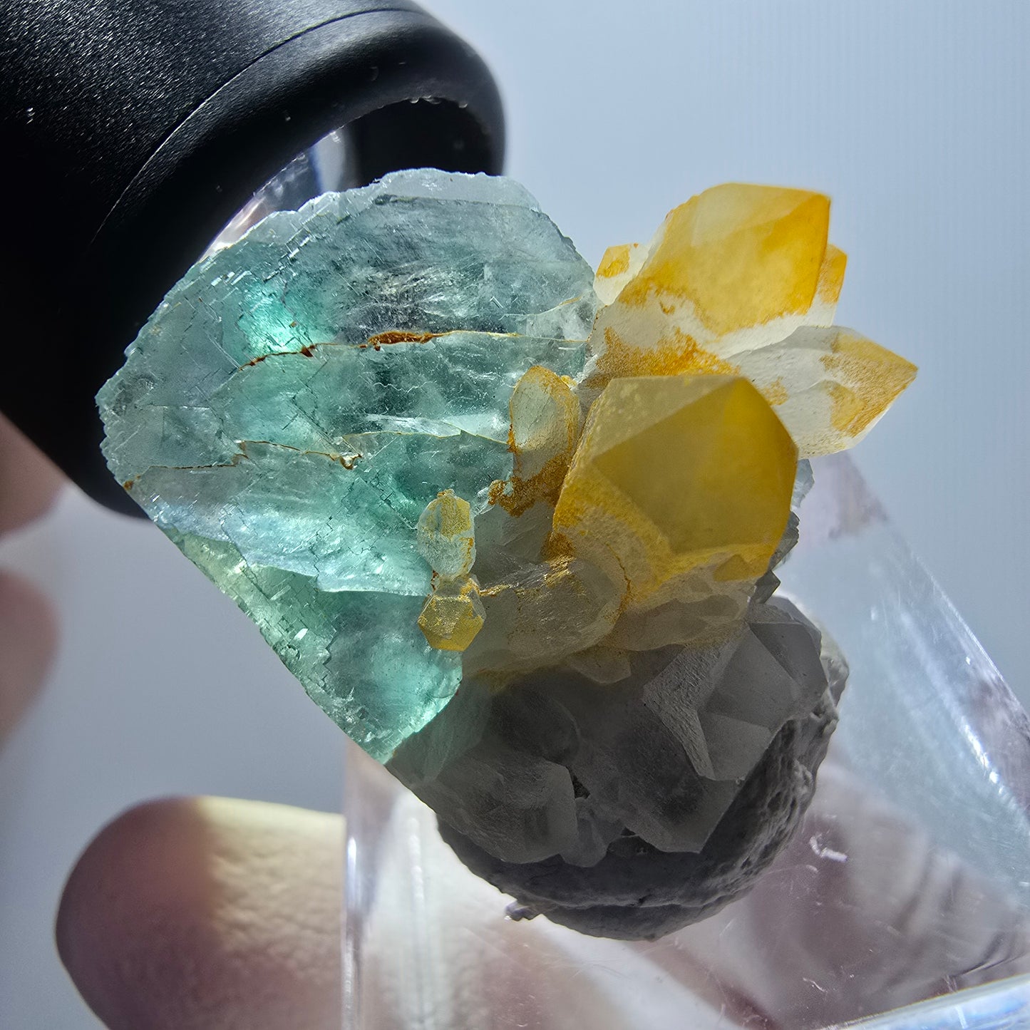 Cube de fluorite fantôme rare, spécimen de quartz d'Okorusu, Namibie 30*27*18mm #11877 