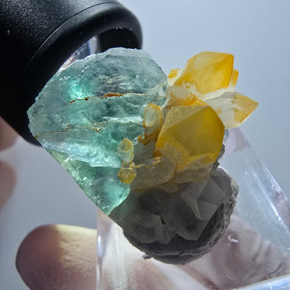 Cube de fluorite fantôme rare, spécimen de quartz d'Okorusu, Namibie 30*27*18mm #11877 