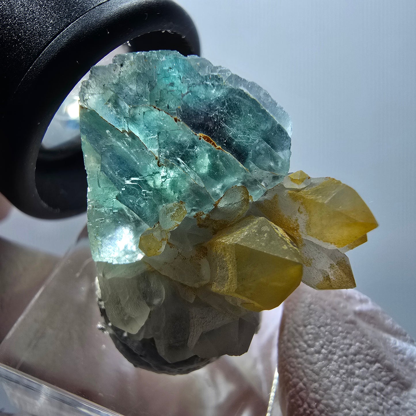 Cube de fluorite fantôme rare, spécimen de quartz d'Okorusu, Namibie 30*27*18mm #11877 